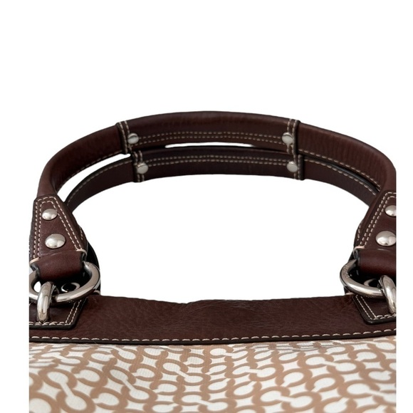 Coach Penelope Op Art Brown Leather Coated Canvas Purse - Picture 13 of 16